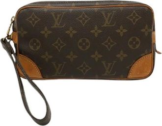 Louis Vuitton Pre-owned Clutches, male, Brown, Size: ONE SIZE Pre-owned Marly Dragonne Monogram Clutch Bag