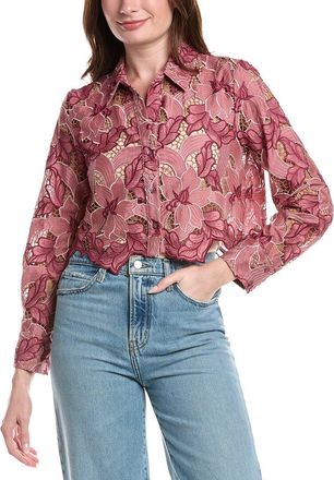 L'agence Akemi Cropped Button-Down Shirt
