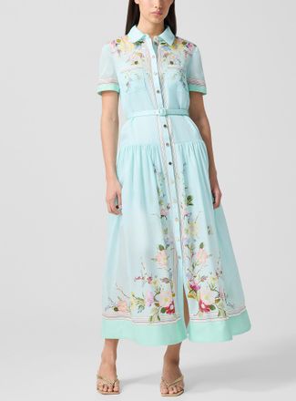 Self Portrait Womens Mint-coloured floral shirt dress
