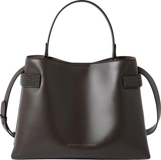 Brunello Cucinelli Top-Handle Essence bag in Rust Brown at Nordstrom