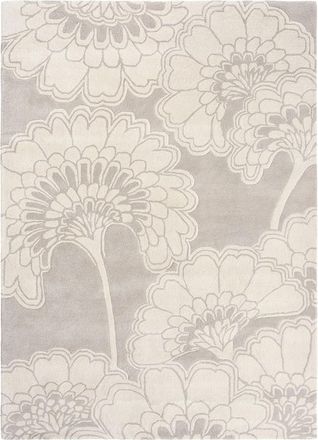 Florence Broadhurst Designer Teppich Japanese Floral Oyster - handgetuftet, aus 100% reiner Schurwolle