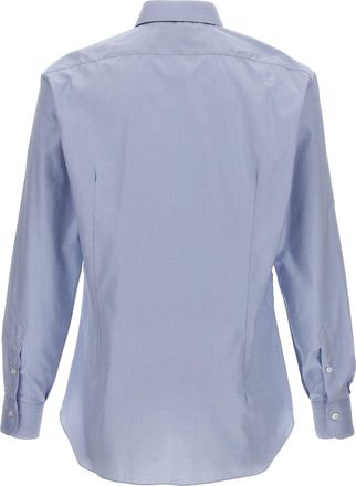 Barba Stretch Cotton Poplin Shirt - Periwinkle