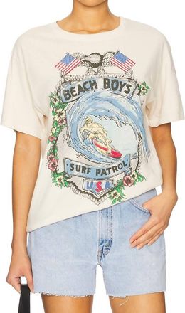 Daydreamer Beach Boys Surf Patrol Boyfriend Tee In Dirty White