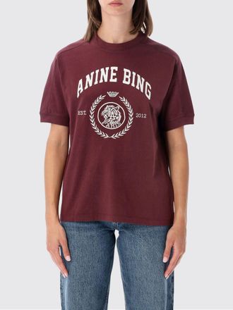 Anine Bing T-shirt in cotone con logo stampato e girocollo
