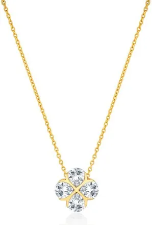Crislu Four Stone Pendant Necklace in 18Kt Yellow Gold/clear Stone at Nordstrom, Size 16