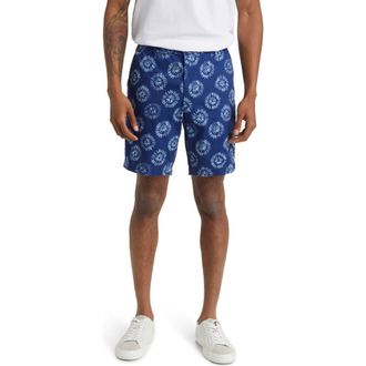 AG - Adriano Goldschmied Wanderer Print Chino Shorts in Local Blue Multi at Nordstrom Rack, Size 29