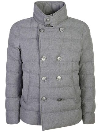 Herno double-breasted jacket - men - Organic Wool/RWS Wool/Polyamide - 44 - Grey