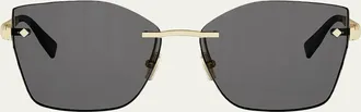 Bulgari Tubogas Rimless Metal Square Sunglasses