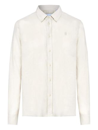 Les Deux Kristian linnen overhemd met lange mouwen - Wit