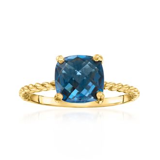 Ross-Simons London Blue Topaz Twist Ring in 18kt Gold Over Sterling