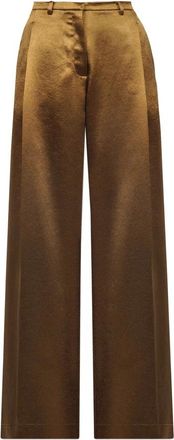 Alysi Wide Broeken - Dames - Wijde Broeken - Bruin - XS - Polyester - Broeken