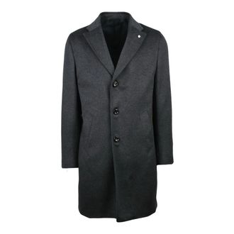 Luigi Bianchi Mantova Heren, Mantels, Grijs, Maat: 2XL Wol