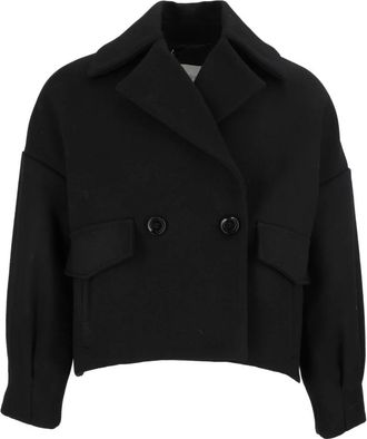 DIEGO M Jas van scheerwol - Dames - Jassen - Zwart - Maat: S Wol