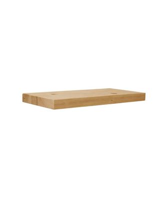 Deco Wood Mesita de noche de madera maciza flotante en tono medio de 45x3,2cm
