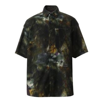 And Wander Short Sleeve Shirts, male, Multicolor, Size: M Nylon Shirt with Abstract Print