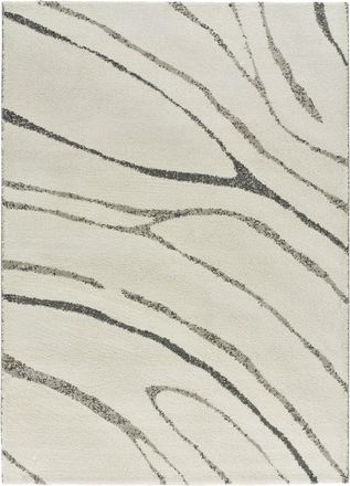 Atticgo Alfombra fibras recicladas blanco/gris 115x170 cm