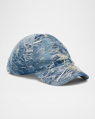 Diesel C-Seymon distressed denim cap - men - Cotton/Cotton