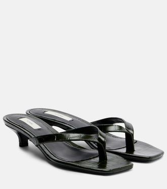 Toteme Croc-effect leather thong sandals