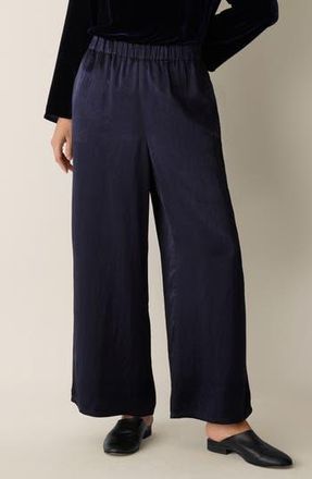 Eileen Fisher Crinkle Satin Wide Leg Ankle Pants at Nordstrom Rack, Size Large