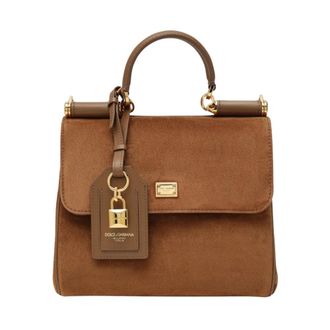 Dolce & Gabbana Tassen, Dames, Bruin, ONE Size, Leer, My Sicily Handbag