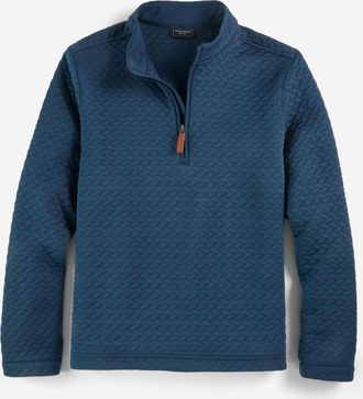 Cole Haan Mens Last Stitch Quarter Zip - Blue Size Medium