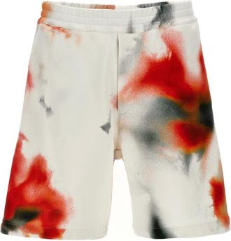 Alexander McQueen Korte Broeken, Heren, Veelkleurig, S, Katoen, Obscured Flower Bermuda Shorts