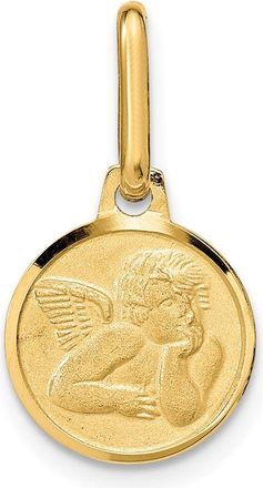 Diamond2Deal 14k Yellow Gold Polished and Matte Angel Pendant
