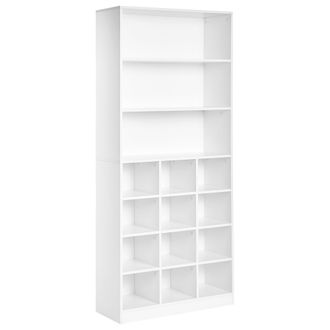 Beliani Zapatero Alto Con Compartimentos Pasillo Entrada Estilo Moderno Blanco Lajamanu
