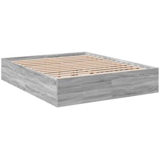 vidaXL Vidaxl - Estructura De Cama Madera De Ingenier&iacute;a Gris Sonoma 150x200 Cm
