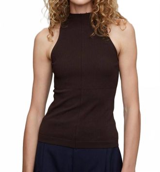 Maria McManus Mock Halter Neck Top In Chocolate