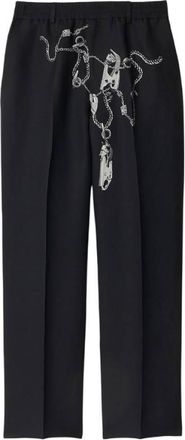 Burberry Knight Hardware Canvas Tailored Trousers, Size X-Large