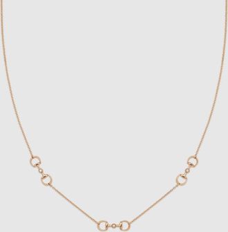 Gucci Horsebit Diamond 18k Pendant Necklace, Rose Gold, Rose Gold