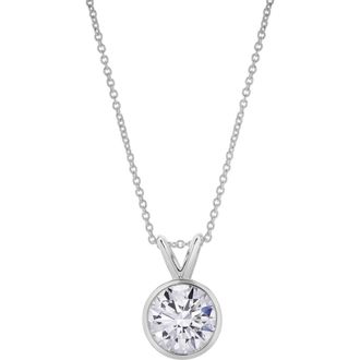 LuvMyJewelry Astral 14K Gold Round Lab Grown Diamond Pendant - 1 Ct in 14K White Gold at Nordstrom