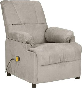 vidaXL Sill&oacute;n De Masaje El&eacute;ctrico Tela De Microfibra Gris Claro Vidaxl