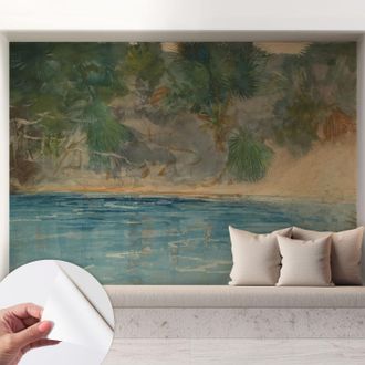 Tulup Carta Da Parati Adesiva - Lavabile - Decorazione Murale - Per Cucina - Pellicola Decorativa Riva Tropicale 208x146 Cm