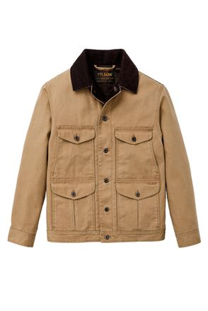 Filson Rustic Canvas Journeyman Jacket with Corduroy Collar and Cargo Pockets
