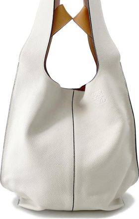 Loewe Brown Ivory Leather Handbag Tote Bag (Pre-Owned)