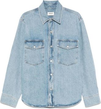 A Gold E Baby Blue Shirt With Buttoned Chest Pockets