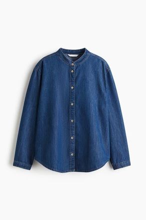 H&M Loose-fit Denim Shirt in Dark Denim Blue at Nordstrom, Size X-Large