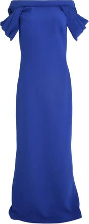 SAFiYAA Abito da sera con maniche ad aletta - Blu