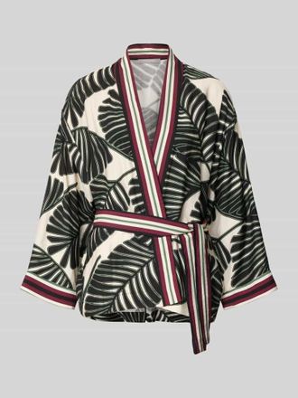 Christian Berg Kaftan aus Viskose-Mix mit floralem Allover-Print in Sand, Gr&ouml;&szlig;e 34