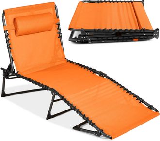 Best Choice Products Patio Chaise Lounge Chair, Outdoor Portable Adjustable Pool Recliner w/ Pillow