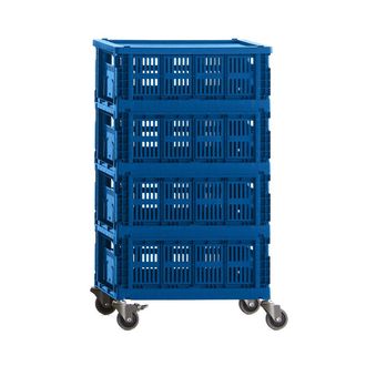 HAY Colour Crate Rollcontainer, electric blue, recycled