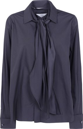 sacai Shirt With Satin Tie Poplin Shirt