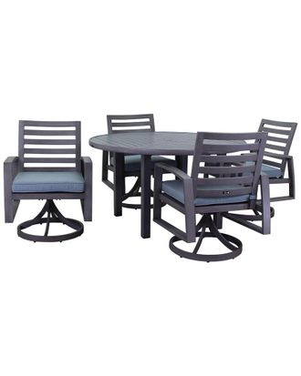 Courtyard Casual Creative Outdoor Products Courtyard Casual Cabo Grey 5Pc Motion Dining Set