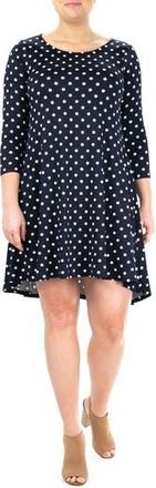 Nina Leonard High-Low Trapeze Dress in Navy Ivory at Nordstrom Rack, Size X-Large