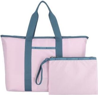 LeSportsac E/W Packable Tote Bag in Snow Pink/Blue Indigo at Nordstrom Rack