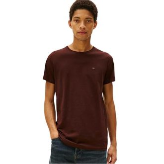Tommy Jeans Heren Geborduurd Logo Los T-shirt (Bruin)