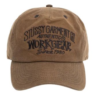 St&uuml;ssy Mid-Depth Workgear Waxed Snapback Cap Brown 1311206-BROW
