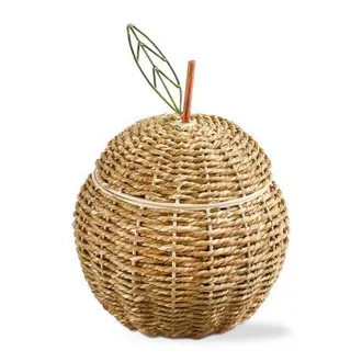Tag Apple Lidded Basket Natural Seagrass Summer in Brown at Nordstrom